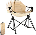 Hammock Camping Chair Folding 350lbs Foldable Portable Rocking Chairs for Adults Outside Swinging Camp with Stand Lawn Garden Hanging Outdoor