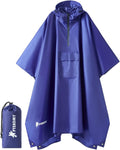 PTEROMY Hooded Rain Poncho for Adults, Reusable Waterproof Raincoat
