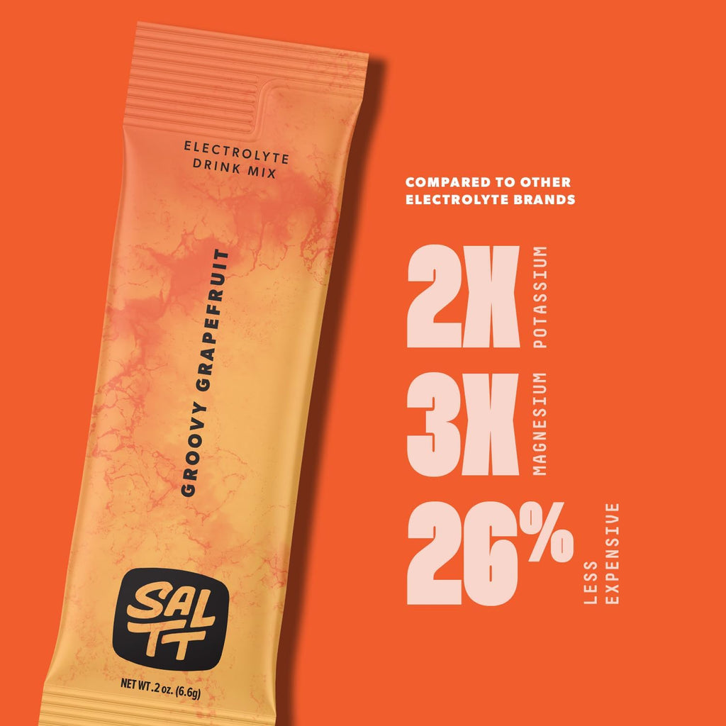 SALTT Electrolyte Packets - Groovy Grapefruit (30 Sticks) - Zero Sugar