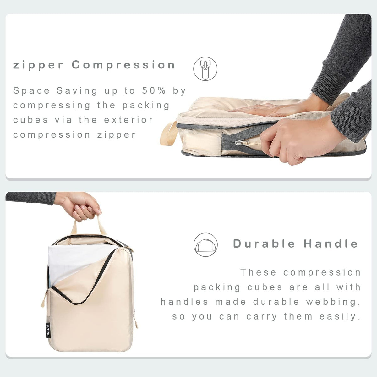 BAGAIL 6 Set Ultralight Compression Packing Cubes Packing Organizer for Travel Accessories Luggage Suitcase Backpack