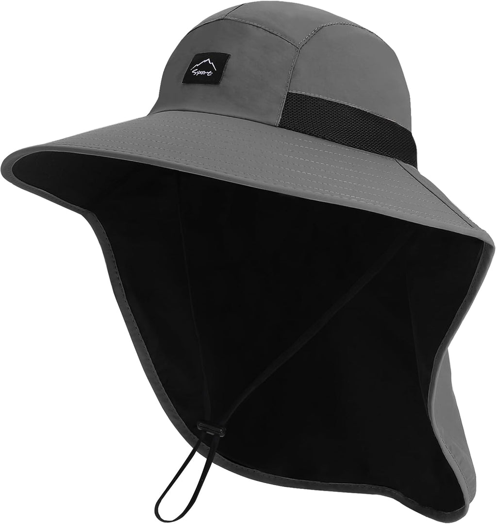 Rosoz Outdoor Sun Hat for Men Women, UPF 50+Fishing Hat with Neck Flap