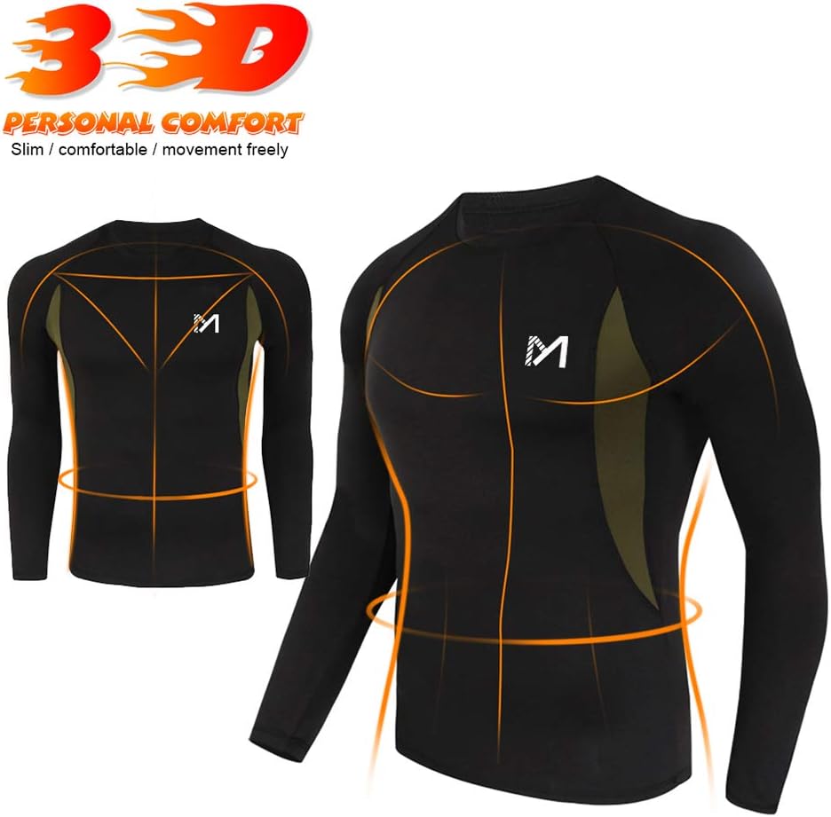 MEETYOO Thermal Underwear for Men, Winter Gear Long Johns Base Layer Top and Bottom Set for Skiing Running