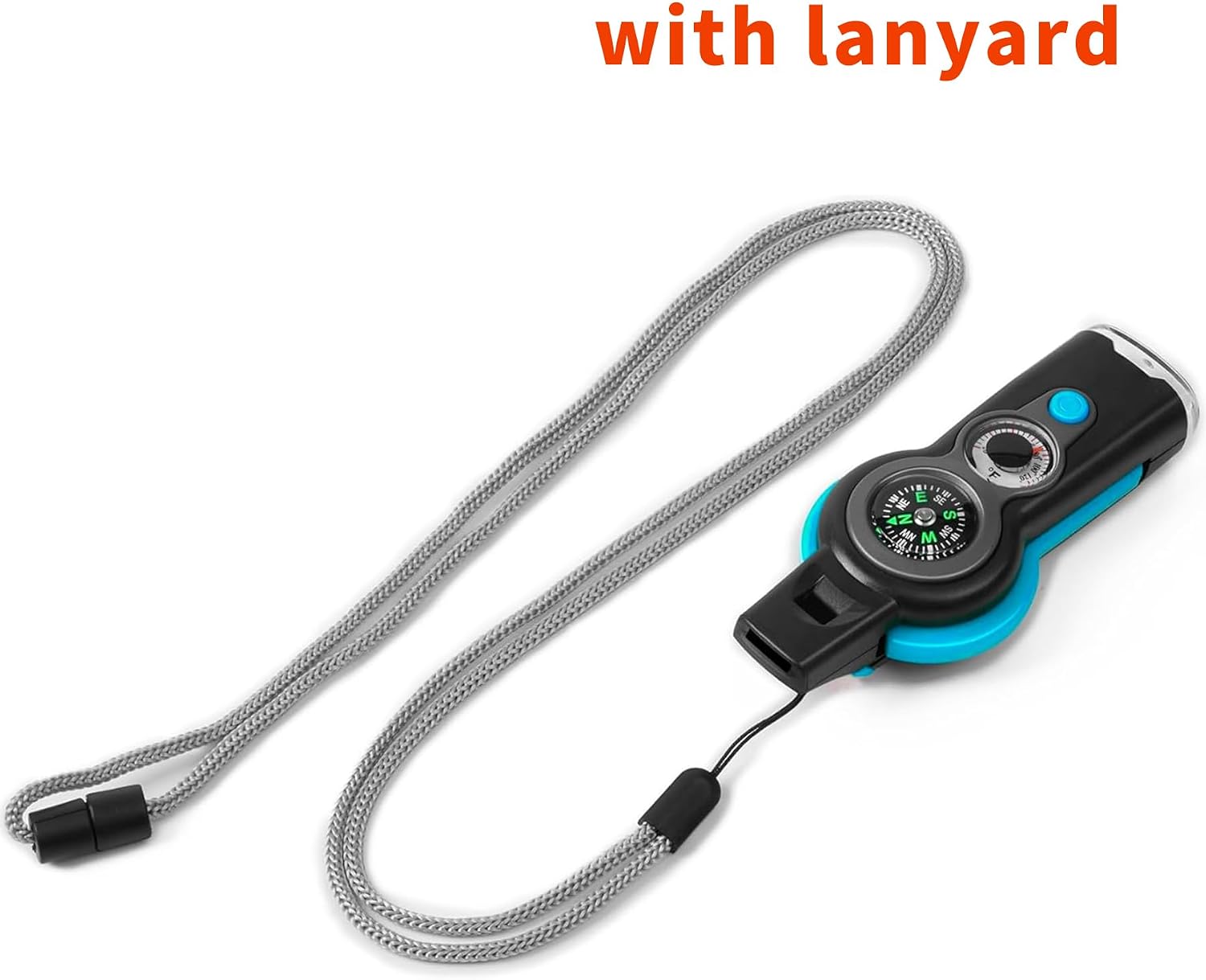Emergency Survival Function Whistle, Outdoor Multifunctional Tool Safety Whistle with Lanyard, Ideal for Kayaking, Boating, Hiking, Camping, Climbing, Hunting,Rescue Signaling