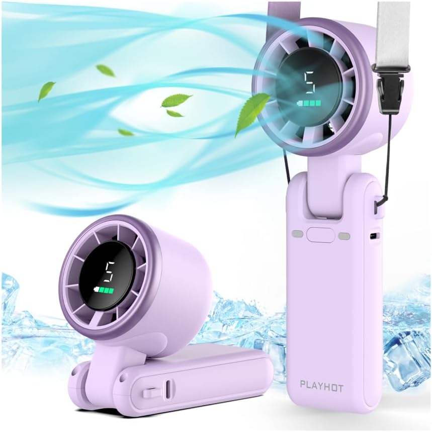 PlayHot Portable Handheld Turbo Fan, Travel Essentials, Gifts for Women/Men