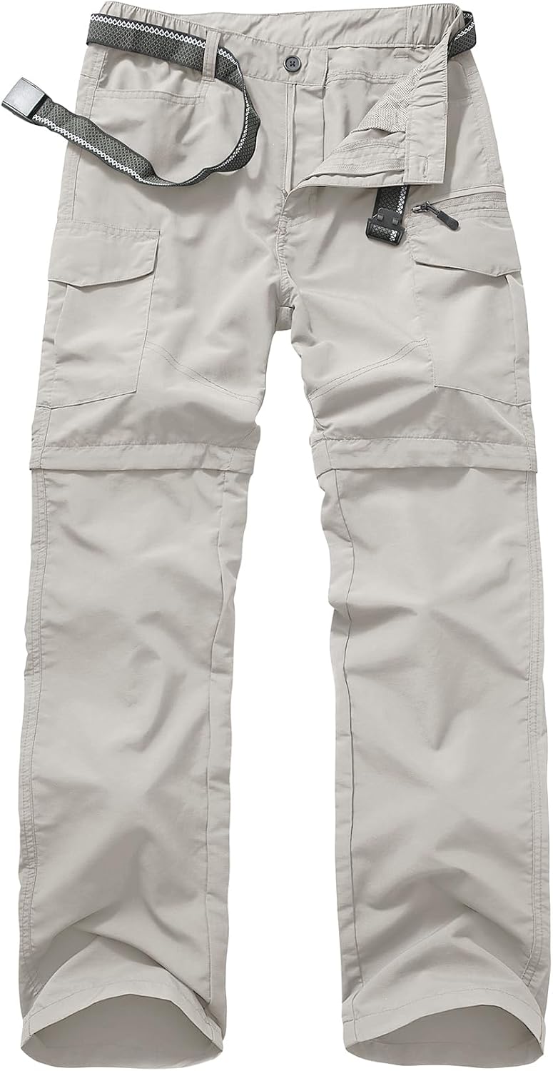 linlon Boy Scout Pants Hiking Mens Convertible Zip Off Safari Fishing