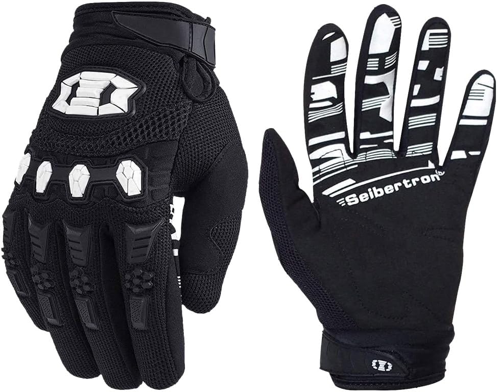 Seibertron Unisex BMX MX ATV MTB Racing Mountain Bike Bicycle Cycling Off-Road/Dirt Bike Gloves Road Racing Motorcycle Motocross Sports Gloves Touch Recognition Full Finger Glove