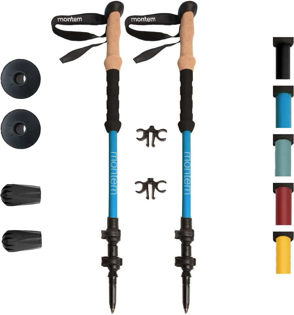 Montem Ultra Light Trekking, Walking, and Hiking Poles, 2-Pack | Collapsible, Lightweight, Quick Locking, Weather-Resistant, Ultra Durable