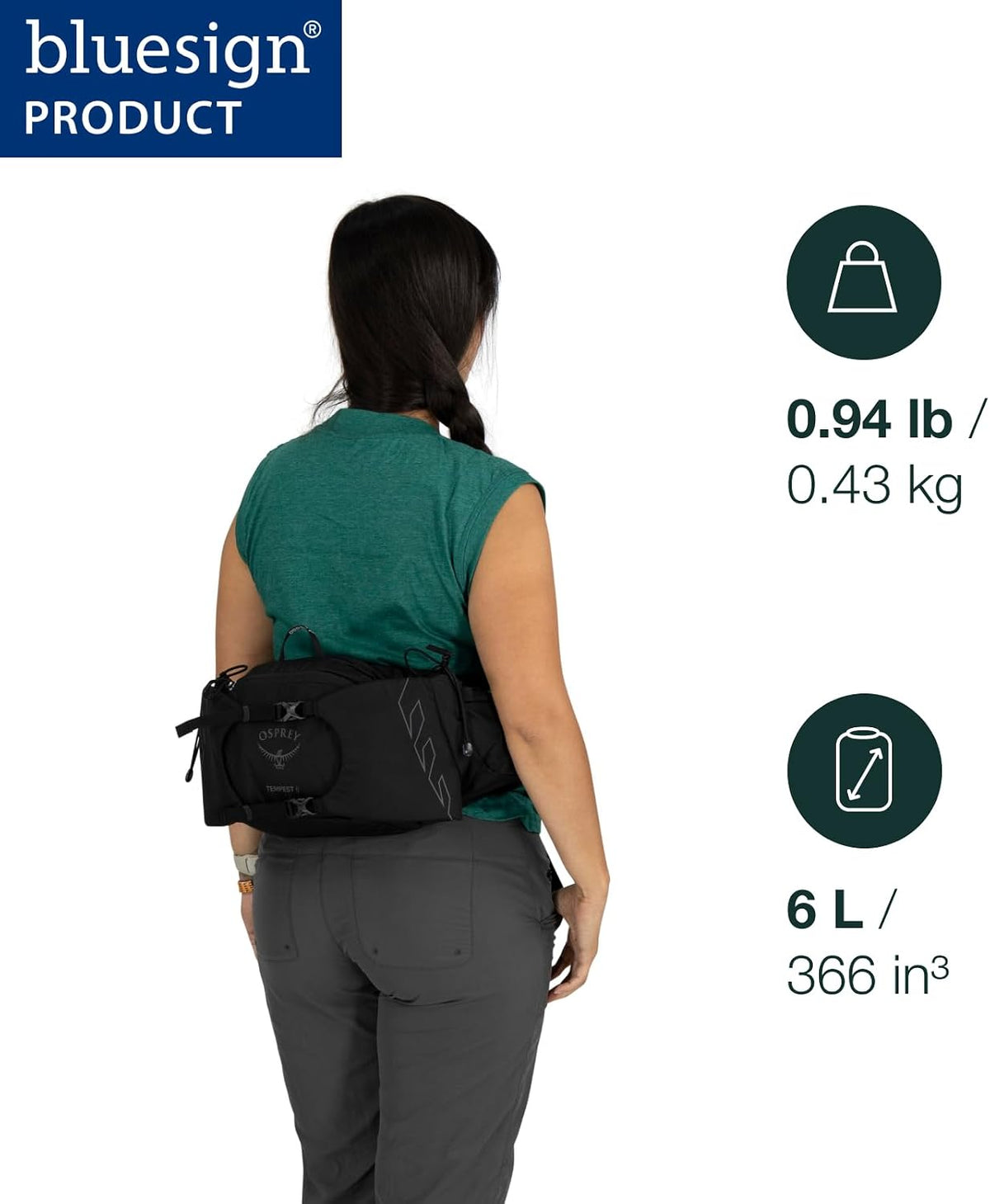 Osprey Tempest 6L Women's Lumbar Hiking Waist Pack - Fanny Pack with Water Bottle Holders