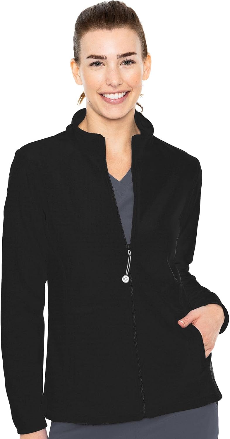 Med Couture Layers Performance Fleece Scrub Jacket for Women