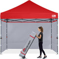 MASTERCANOPY 10x10 Heavy Duty Pop up Canopy Tent with Sidewalls, Red