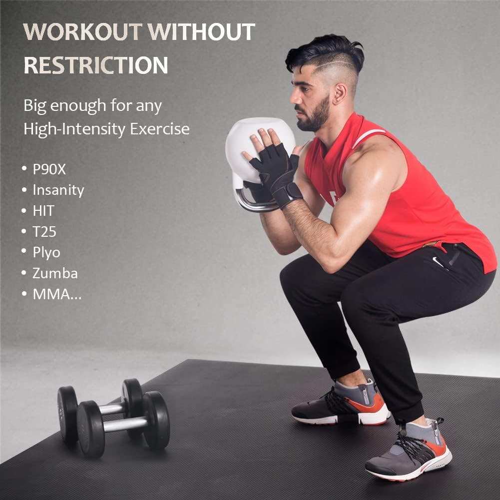 GXMMAT Extra Large Exercise Mat 16'x6'/12'x6'/10'x6'/8'x6'(7mm)