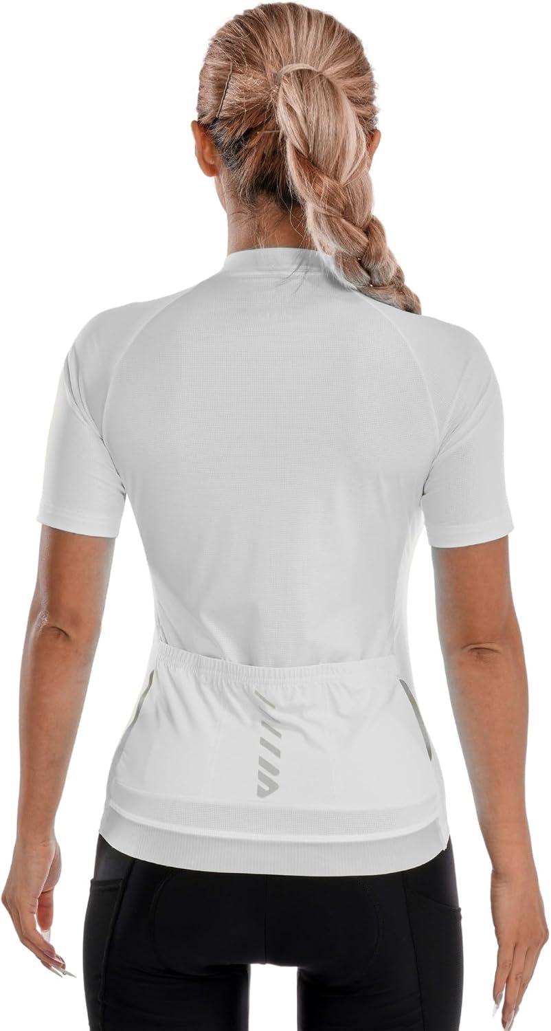 Wulibike Cycling Jersey Women Long Sleeve,Bike Shirts for Women Biking Tops Breathable Cycle Jerseys with 4 Pockets