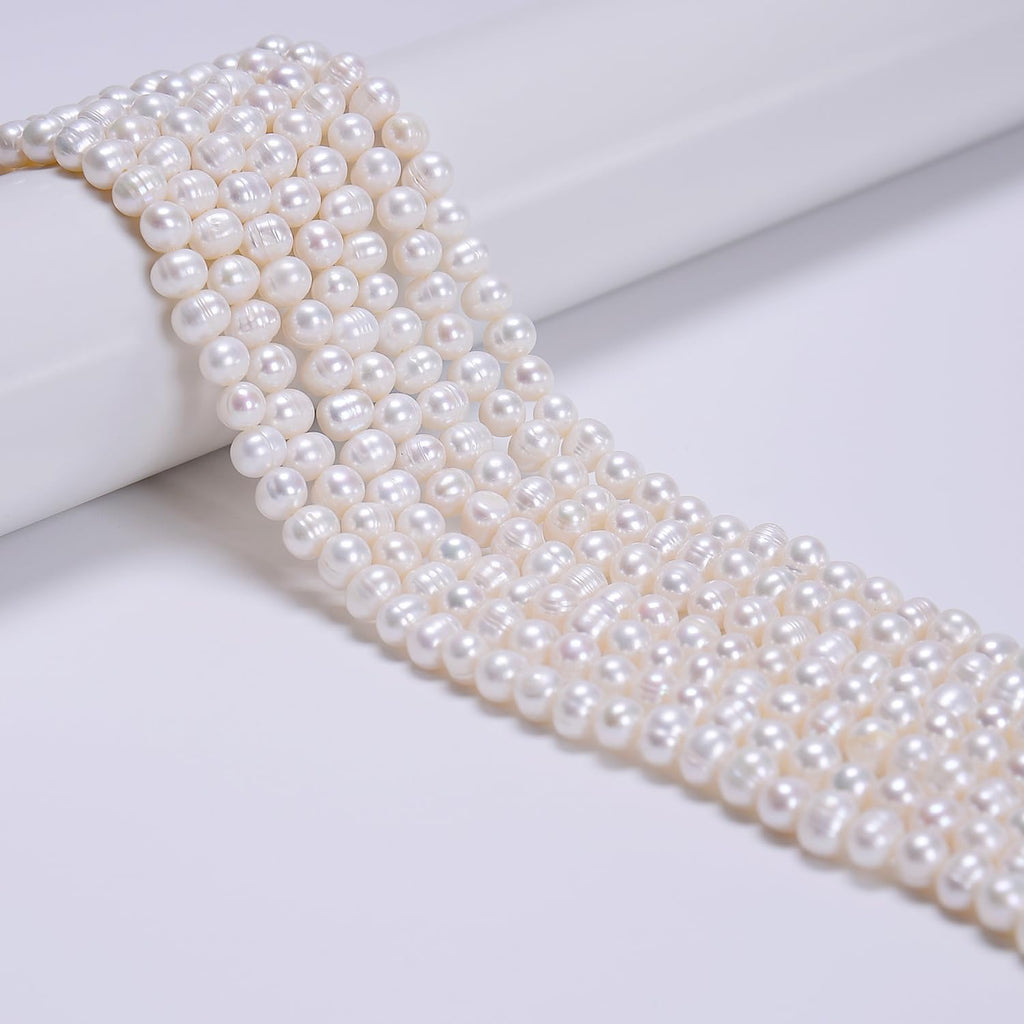 AD Beads Natural Freshwater White Pearl Round Beads 15" 4mm 6mm 8mm 9mm 10mm 11mm 12mm (7-8mm)