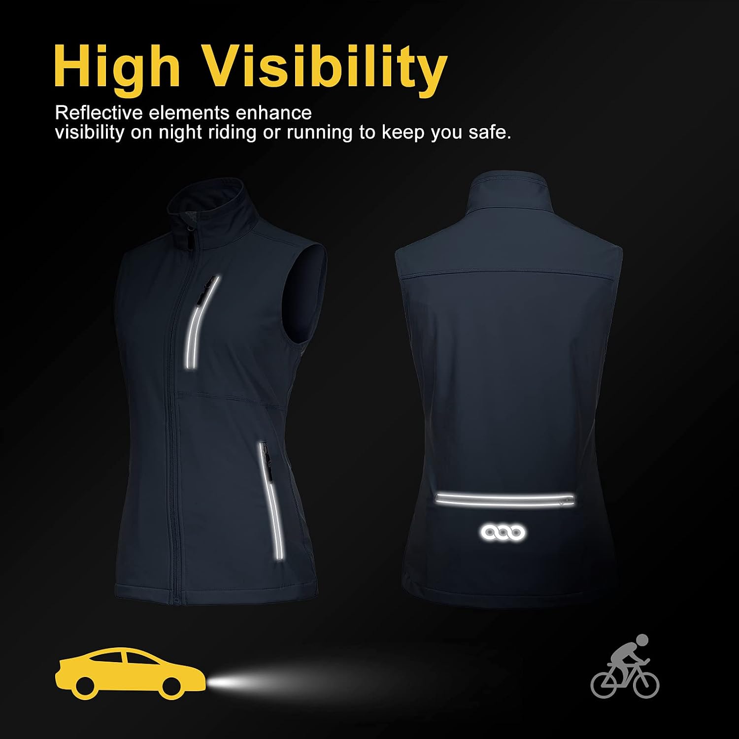 33,000ft Women's Lightweight Running Vest with 6 Pockets for Travel Golf