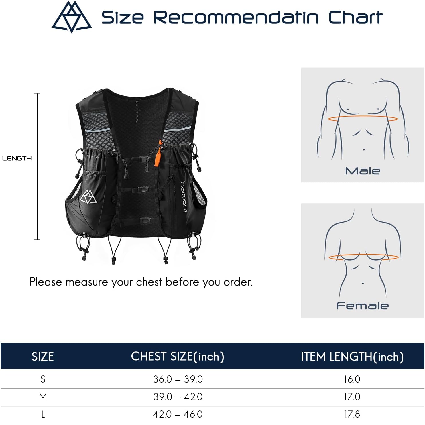 Haimont 10L Trail Running Hydration Vest with Soft Flasks | Reservoir Compatible, Bounce-Free Fit, Quick-Access Storage, Pole Carry, Whistle