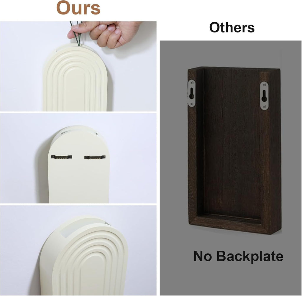 Handmade Wooden Wall Vases Set of 2 for Plants