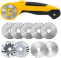 45mm Rotary Cutter for Fabric with 9 Replacement Rotary Blades