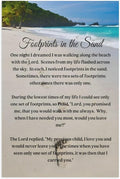 Footprints in the Sand Religious Canvas Wall Art Posters, Inspirational Beach Sunset Poem Print Poster (Unframed 20x30inch, Footprints(4))