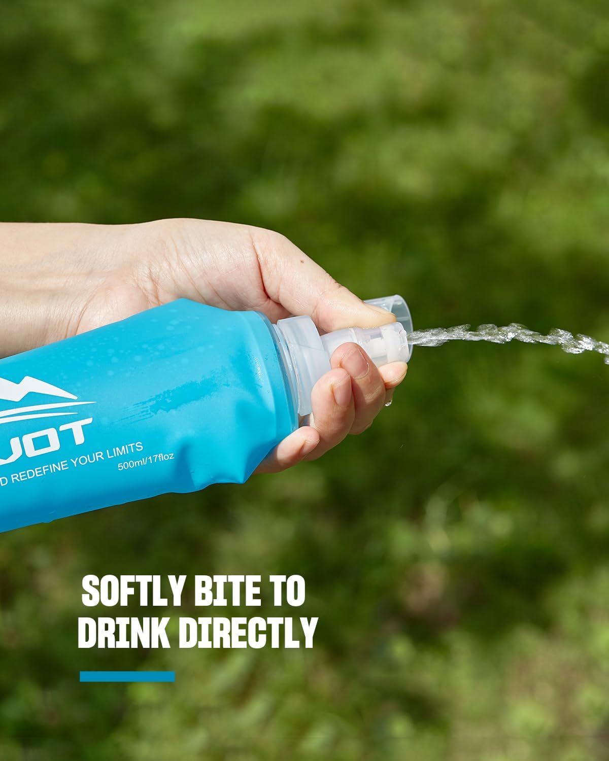 Zelvot 2 Pack Running Vest Collapsible Water Bottle, TPU 500ml Soft Flask