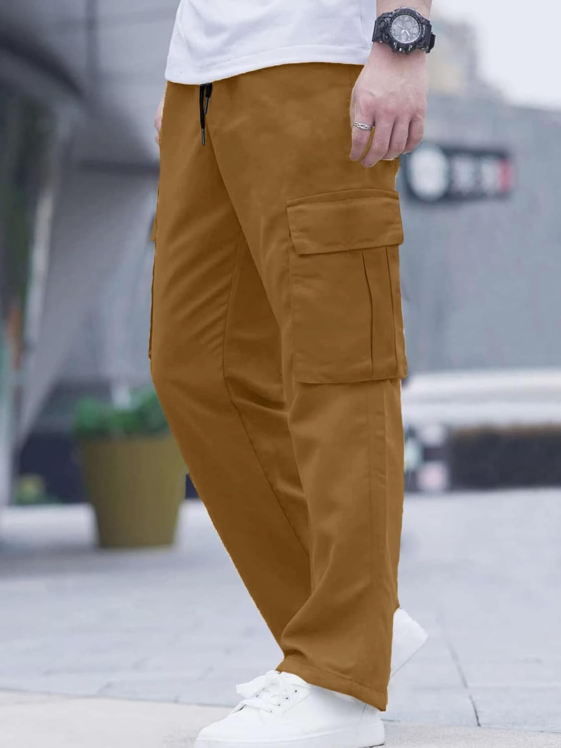 Comdecevis Men's Casual Cargo Pants Tactical Work Pants with Pockets