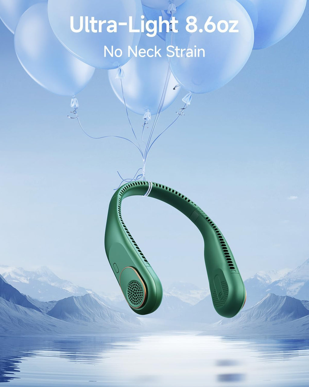 SWEETFULL Portable Neck Fan: 5200mAh Bladeless Personal Fan | 4 Speeds, 20H Max Runtime, No Hair Twist Quiet Wearable Fan for Travel | Birthday Gifts for Men Women Mom Dad