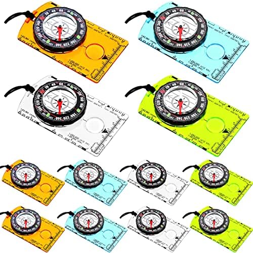 Orienteering Compass Hiking Compass Outdoor Navigation Survival Compass Waterproof Map Reading Backpacking Compass Kids Camping Gear for Women Men Gifts, 4 Colors
