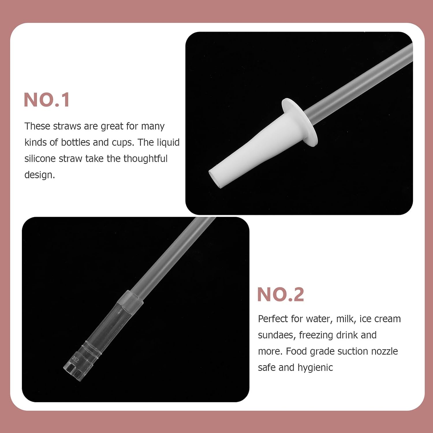 BESPORTBLE 5 Sets Reusable Sports Water Bottle Straws with Silicone Connector and PP Tube Straight Replacement for Household Bottles Portable Drink Dispenser Accessories