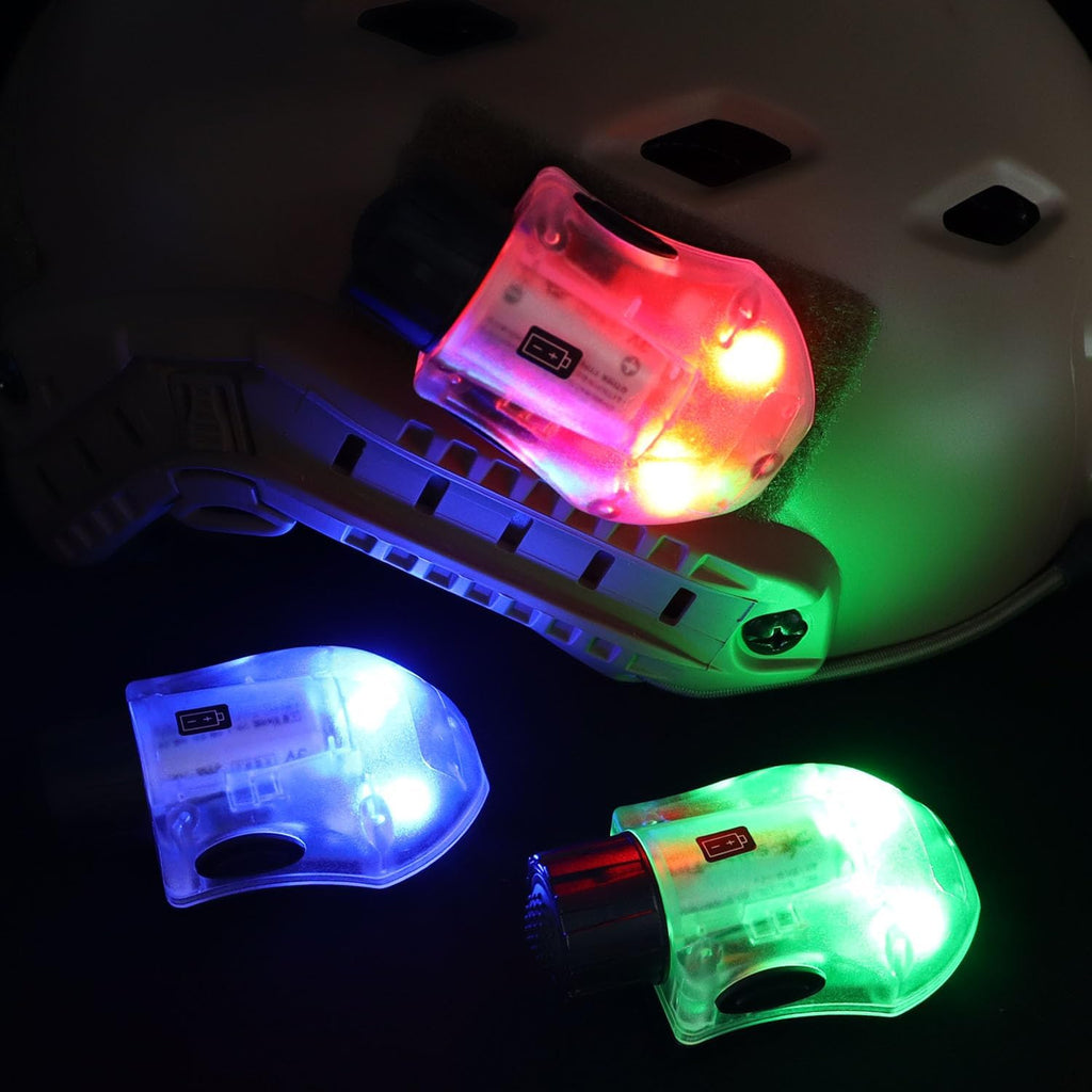 Tactical Helmet Light IR Strobe Military Identification Light with LED Visible Light Constant-on & Strobe Survival Signal Light (Black-Red)