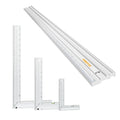POWERTEC 38 Inch Machinist Aluminum Straight Edges and 3pc L Square, for Checking Surface Warp, Marking/Scribing Lines - Used w/Feeler Gauges for Automotive Repairs, Cylinder Head Checks (72113)