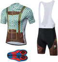 Men's Quick-Dry Cycling Jersey Set Road Bike Bicycle Shirt + Bib Shorts with 9D Gel Pad MTB Riding Clothing Kit
