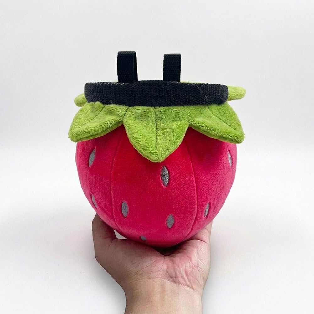 Strawberry Chalk Bag Rock Climbing Chalk Bag Suitable Bouldering Gym Indoor & Outdoor Climbing with Adjustable Belt