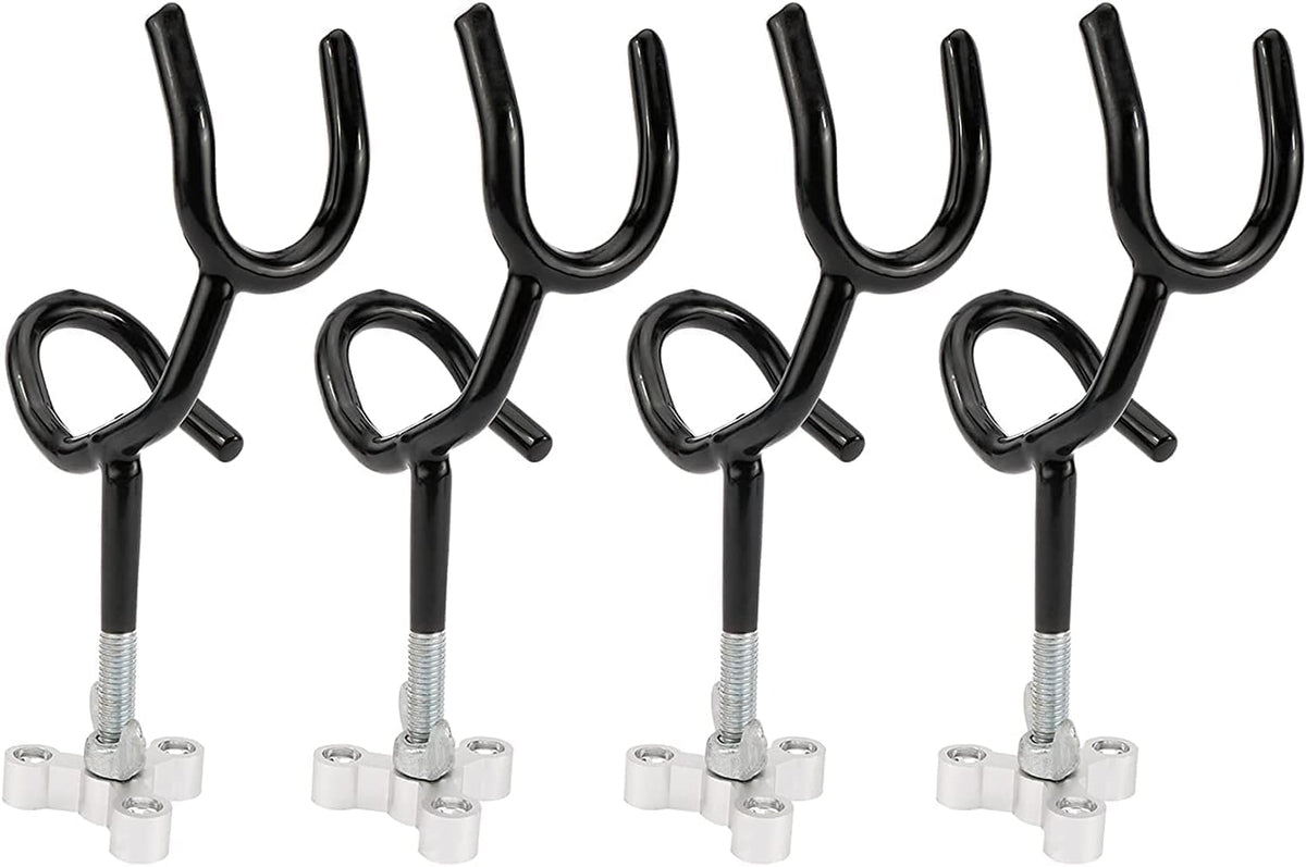 4PCS Sure Grip Steel 20 Degree Angle Rod Holder with Mounting Base Fishing Rod Holder for Boat, Ship, Yacht and More for Fishing Lovers