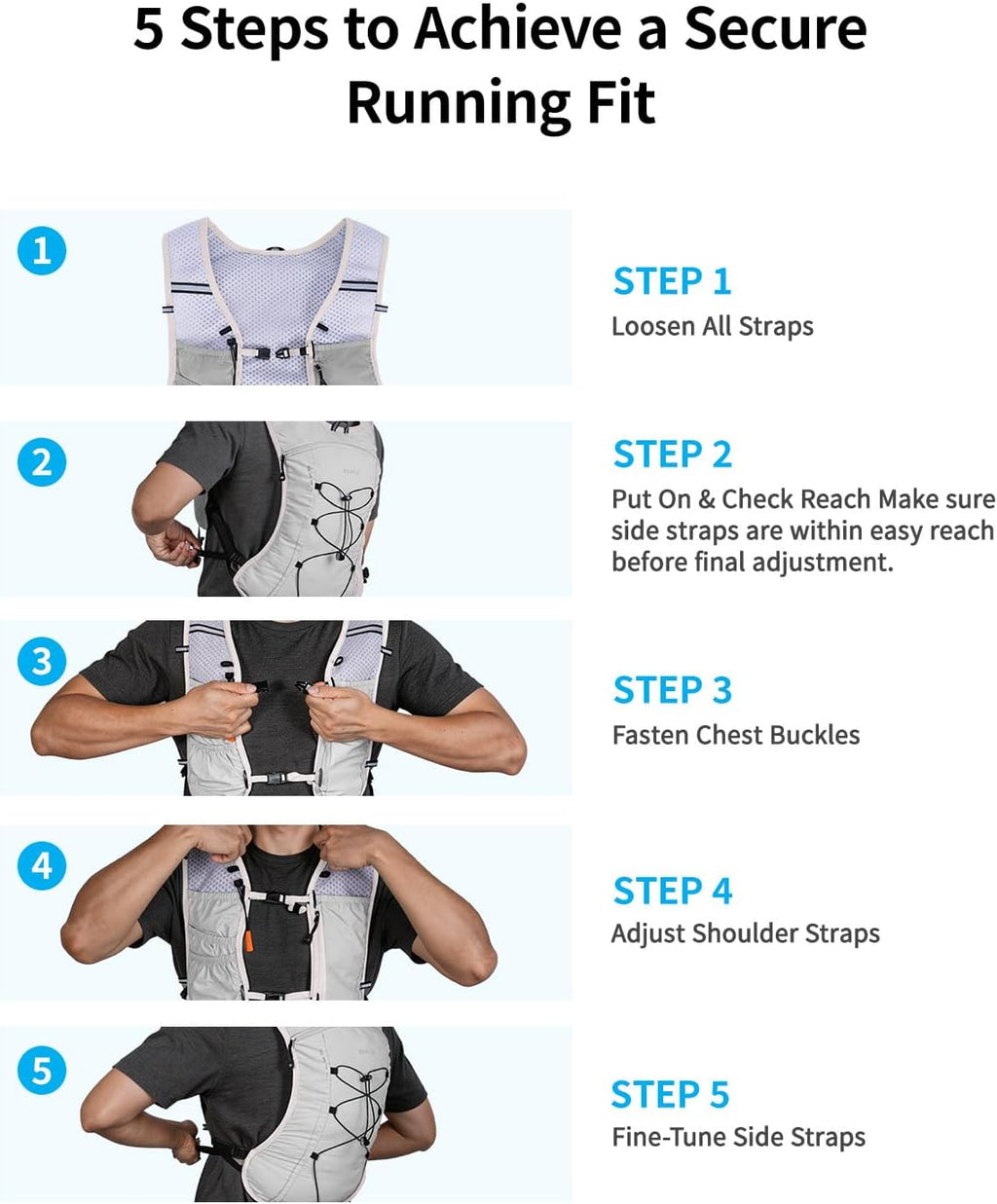 ECOHUB Lightweight Hydration Vest Water Backpack with 2L Water Bladder