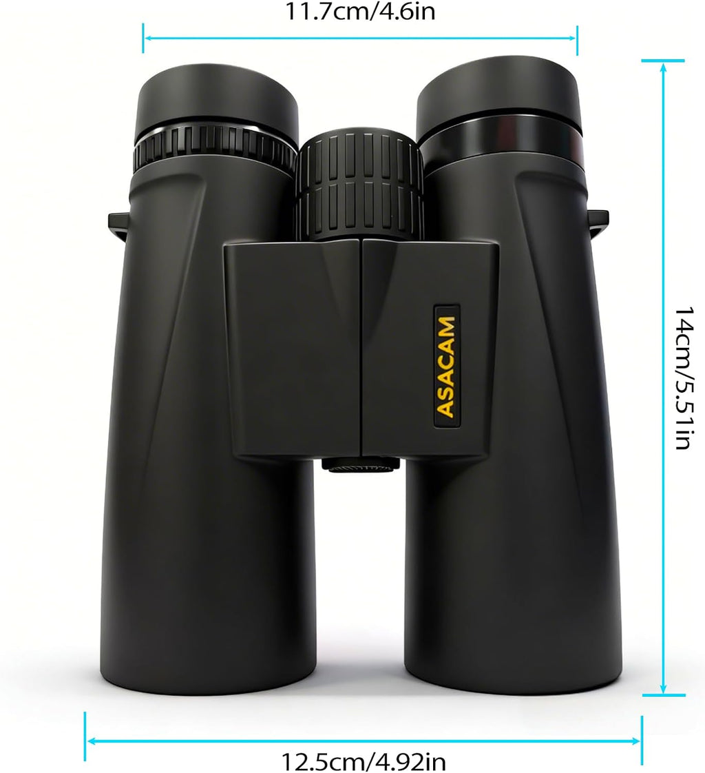 Asacam 12x42 Binoculars for Adults, HD High Powered Binoculars with BAK4 Prism, Lightweight for Bird Watching, Hunting and Travel