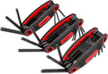 Amazon Basics Folding Hex Key Set, Metric, SAE, and Star Sizes, Chrome Vanadium Steel, 3-Pack