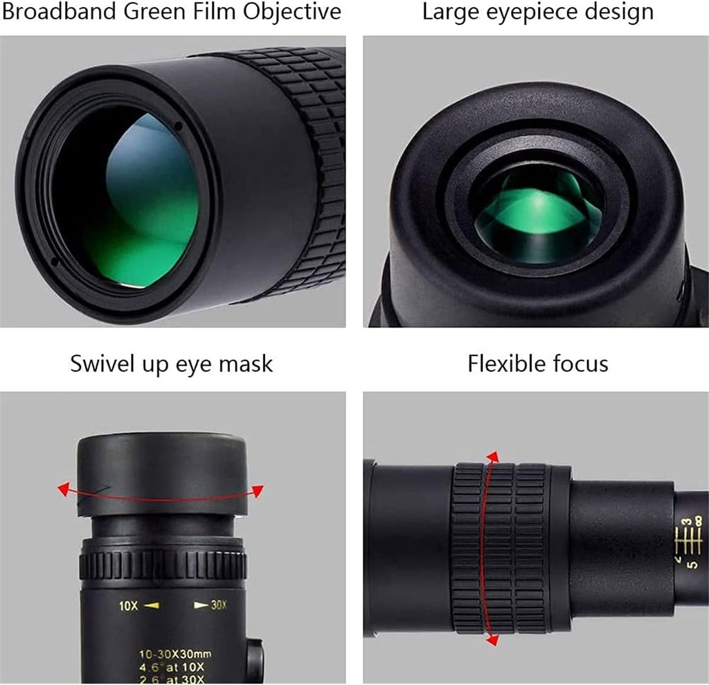 AISHFP 4K 10-300 X 40 MM Telescope, Super Zoom High Power Scope Night Vision Waterproof Military Monoculars Telescope for Camping Travelling,No Tripod