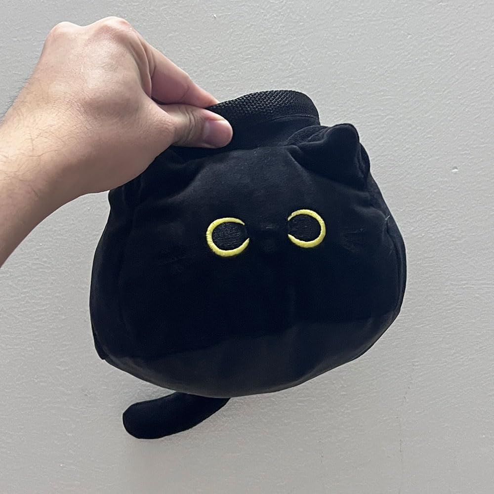 Black Cat Chalk Bag Rock Climbing Chalk Bag Suitable Bouldering Gym Indoor & Outdoor Climbing with Adjustable Belt