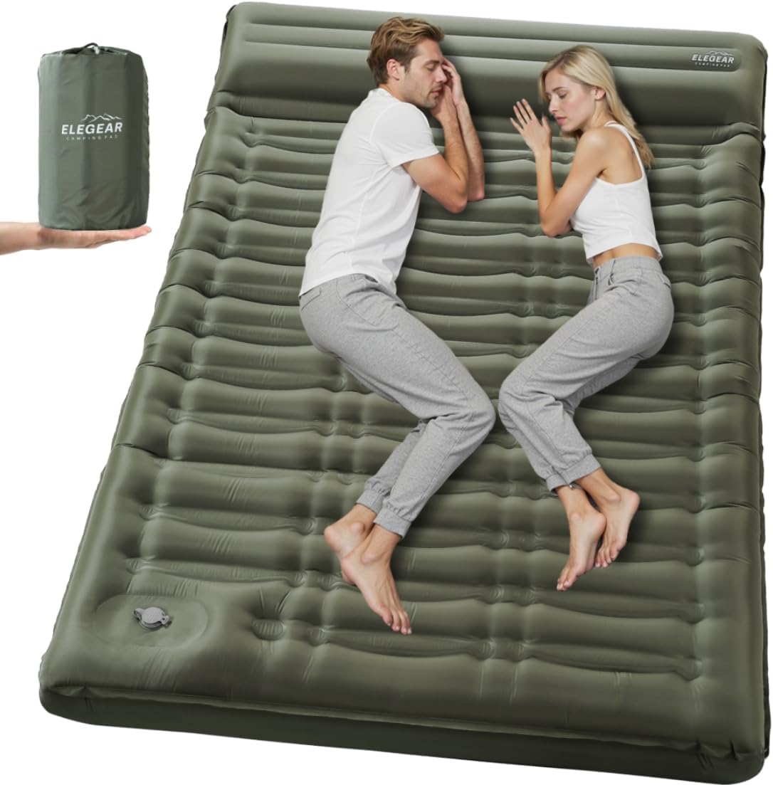 Elegear 5.5” Thick Double Sleeping Pad for Camping, Inflatable, Full
