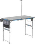 CORE Outdoor Camp Table | 4 Foot Table with Adjustable Height and Storage for Camping Accessories | Foldable & Portable for Beach, Picnic, Backyards, BBQ, Tailgate, Patio and Party