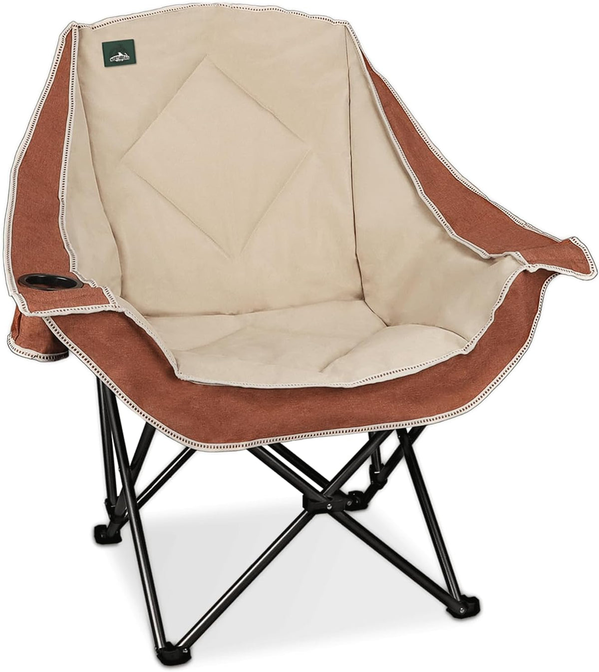 Northroad Folding Camping Chair,Oversized Portable Camp Chair w/Cup Holder,Heavy Duty Padded Lawn Chair Support 300 LBS for Outdoor, Tailgates, Beach, Hiking, and Picnics