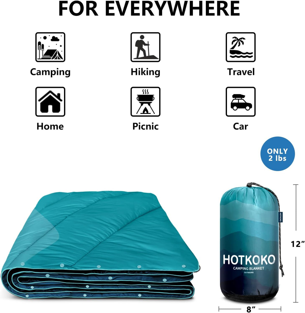 Puffy Camping Blanket,Large Camp Blanket Outdoor Camping Quilt Waterproof
