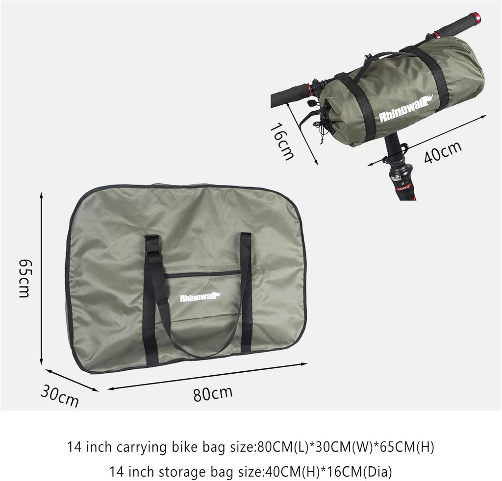 CamGo 20 Inch Folding Bike Bag - Wear-resistant Bicycle Travel Case Outdoors Bike Transport Bag for Cars Train Air Travel (Army Green, 20 inch)