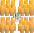 36 Pack Waterproof Flameless LED Candles - Outdoor Battery Operated Candles with Remote & Timer, Realistic Flickering Flame, Safe for Porch, Patio, Weddings, Parties & Home Decor