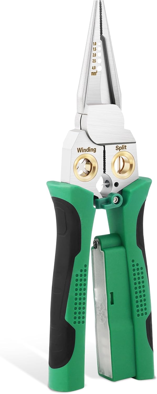 Safeguard Wire Stripper with Voltage Tester (12V-250V AC/DC), Wire Crimper Cutter for 10-18 AWG – Electrician Tool for Circuit Repair, Outlet Installation, HVAC & Automotive