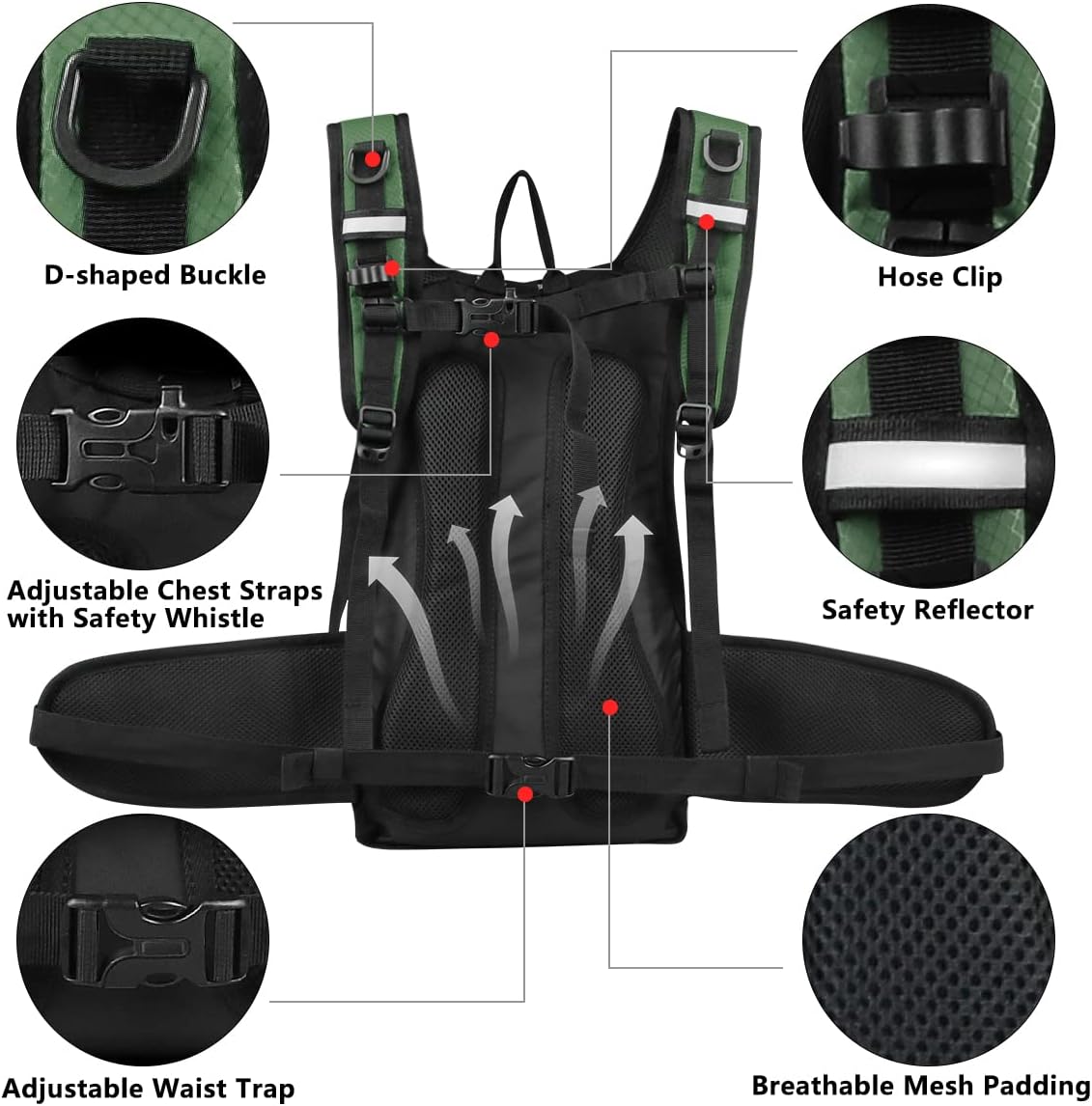 Hydration Backpack with 3L Water Bladder, Small Hydration Pack Backpack for Men Women, Lightweight Water Backpack with Cooler Layer for Running, Biking, Hiking