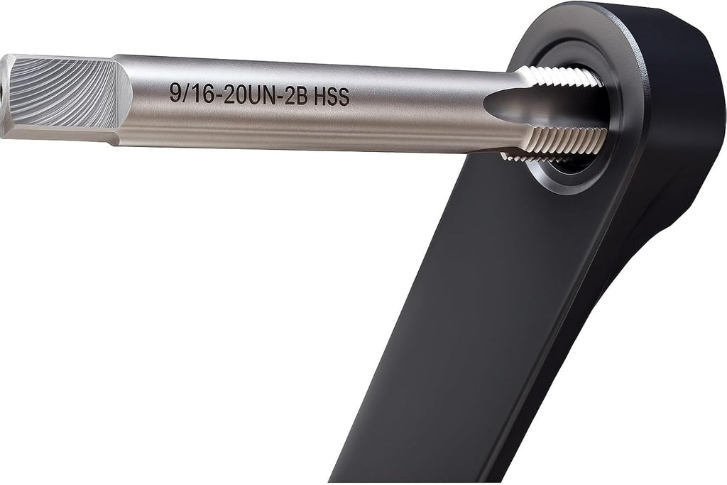 9/16-20 Threaded HSS Tap Set, Bike Pedal thread repair kit, Right Hand and Left Hand Thread Tap Set, 9/16 x 20 TPI Crank Saver, Bike Crank Repair Tool