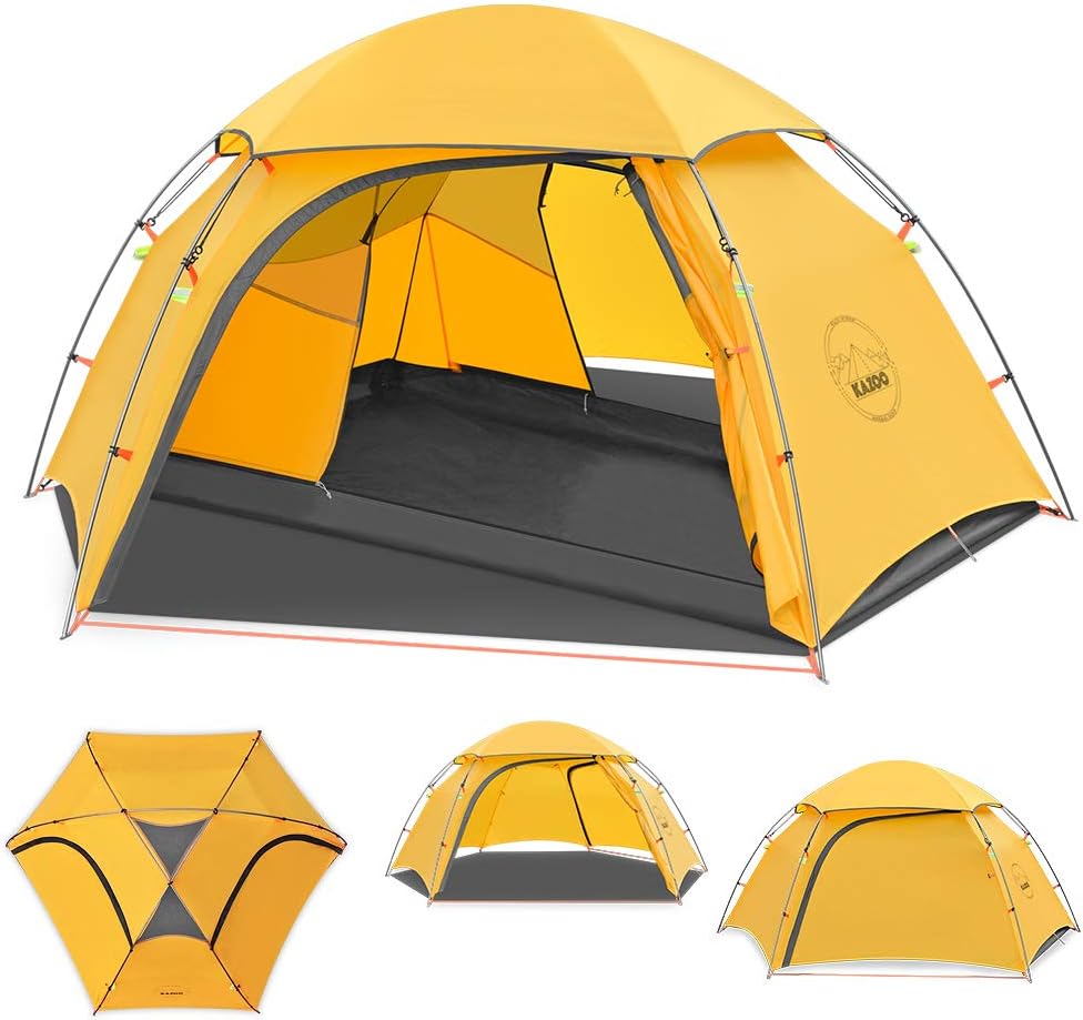 KAZOO Waterproof Backpacking Tent Ultralight 1/2 Person Lightweight Camping Tents 1/2 People Hiking Tents Aluminum Frame Double Layer