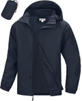 33,000ft Men's Waterproof Rain Jacket Packable Lightweight Hood Rain Shell