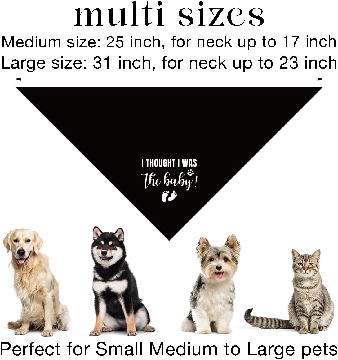 I Thought I Was The Baby Dog Bandana - Pregnancy Announcement Triangle Scarf for Large Dogs (L)