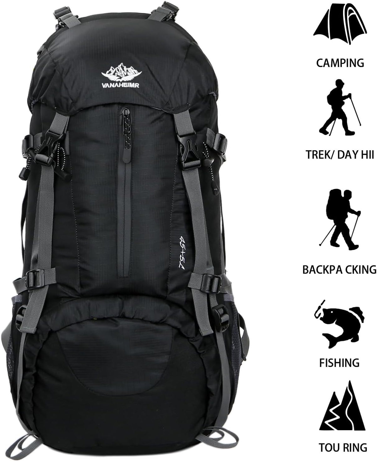Esup 50L Waterproof Camping Hiking Backpack for Men and Women